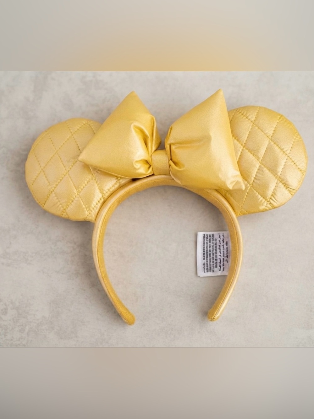 Disney Parks Bright Yellow Quilted Minnie Mouse Ears Headband